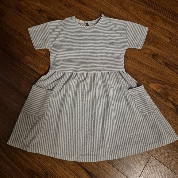 Ira Loves Mae 2-piece Striped Linen Dress Girls Size 7 - Picture 1 of 4